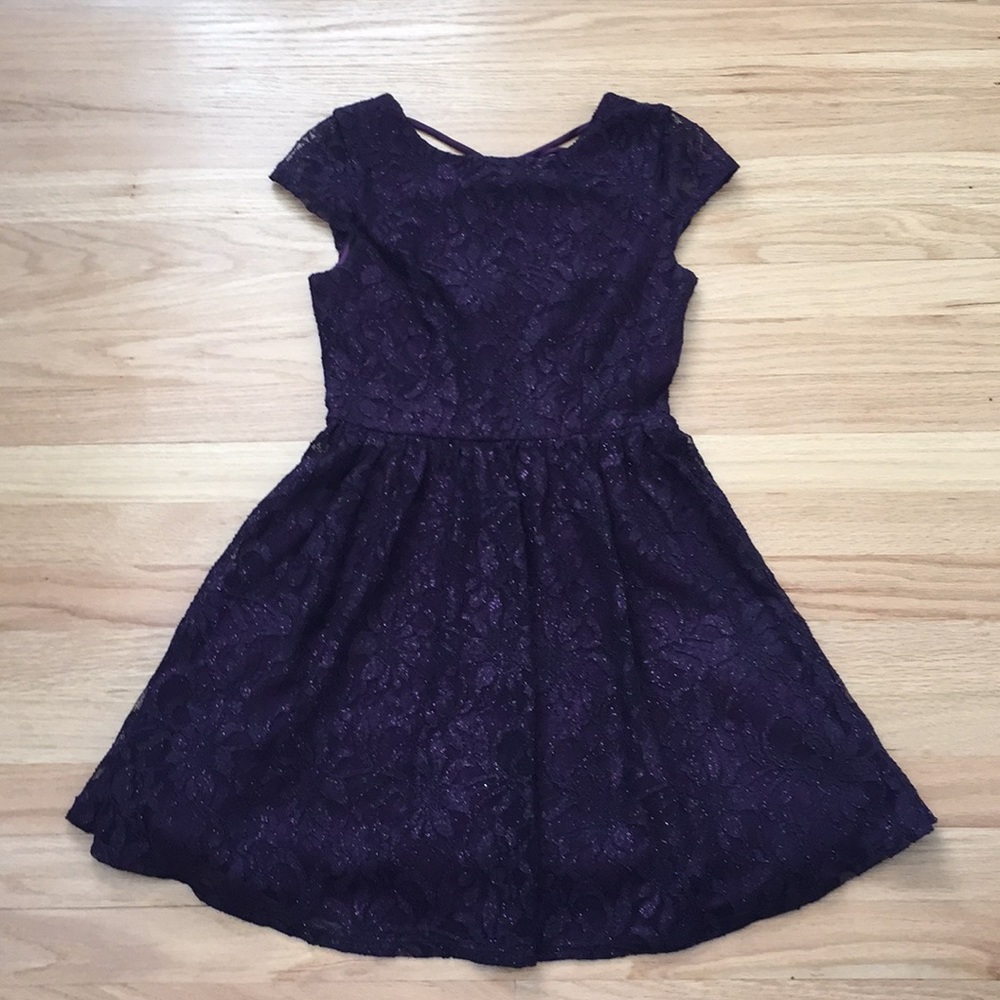 Speechless - Purple Sparkly Lace Dress